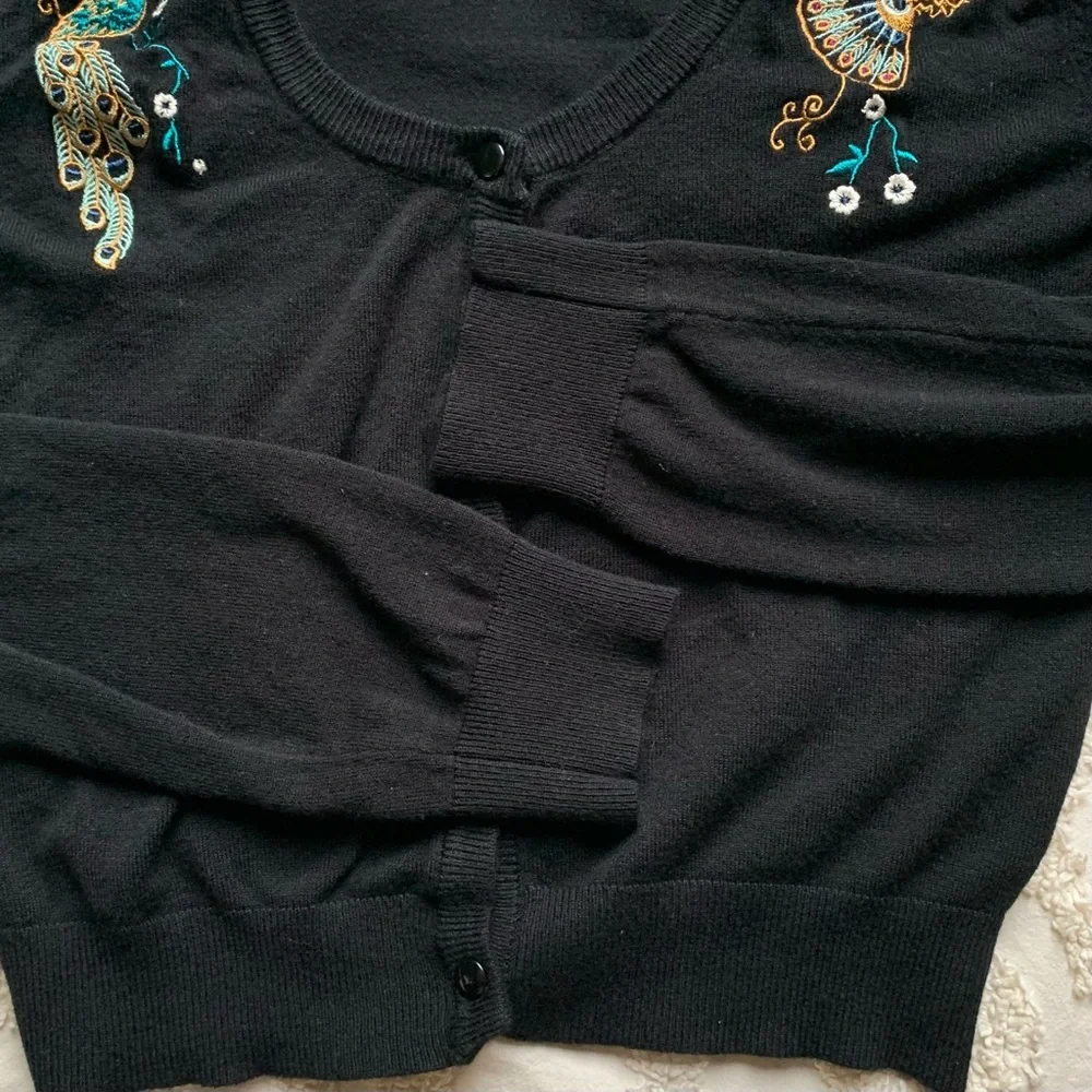 Banned Apparel Peacock Cropped Cardigan small - Picture 8 of 10